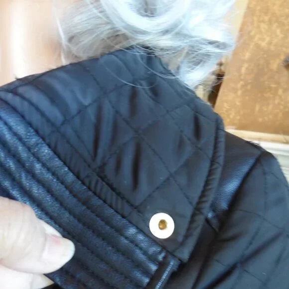 Michael Kors Black Belted Quilted Pea Coat Size PXS - Picture 11 of 16